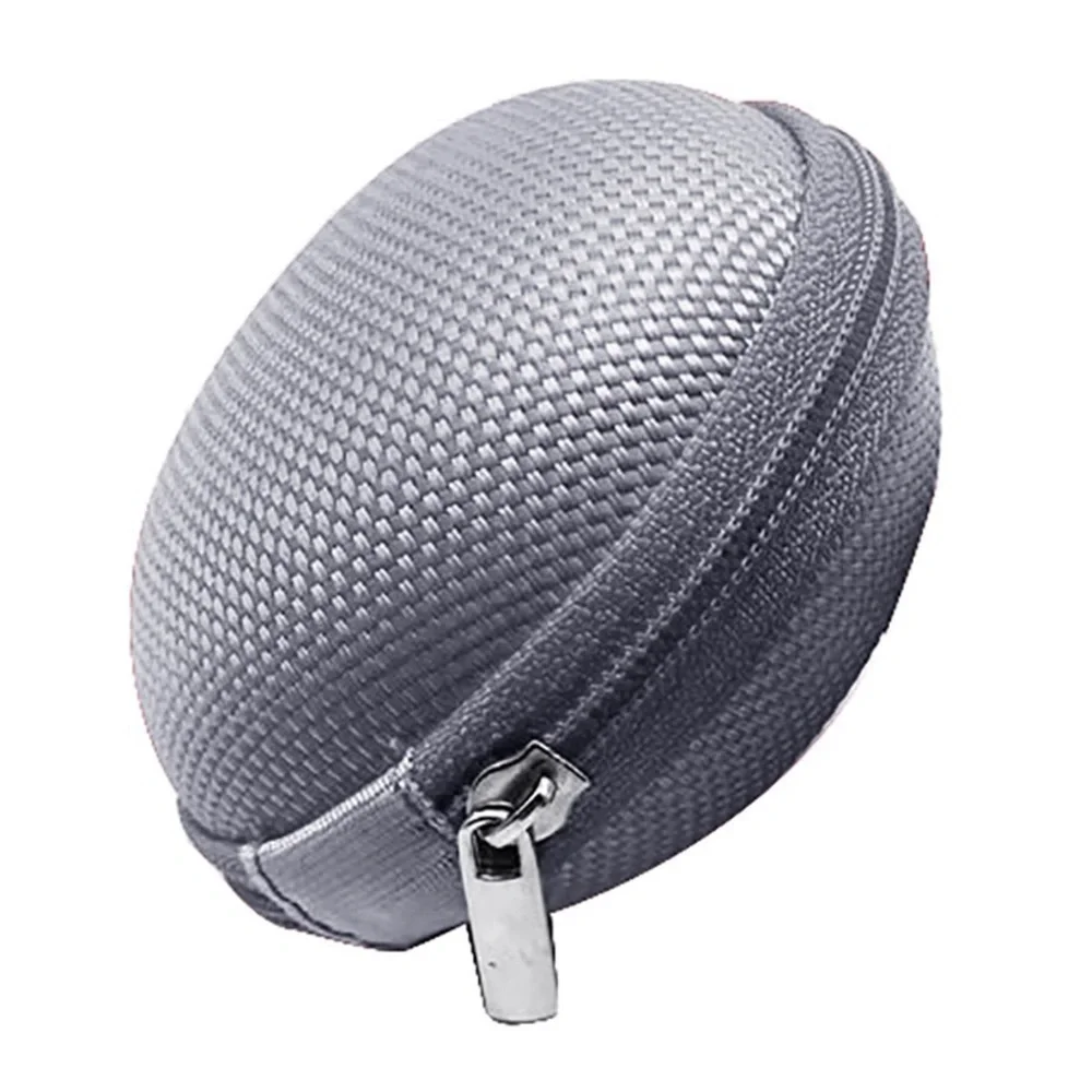 Round Gray Tech Storage Organizer Case with Zip Closure